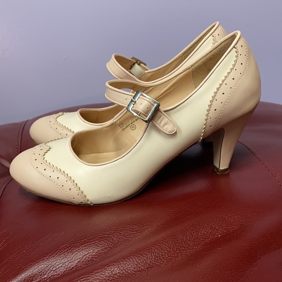 J Adams saddle style rockabilly high heel shoes size 10 - Picture 3 of 6